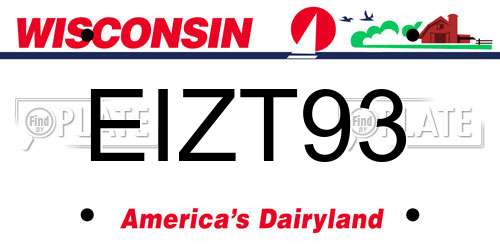 EIZT93 Wisconsin License Plate