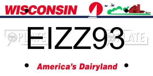EIZZ93 Wisconsin License Plate