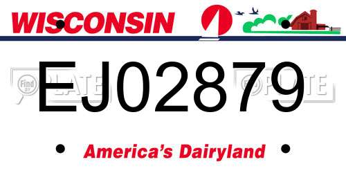 EJ02879 Wisconsin License Plate