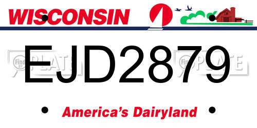 EJD2879 Wisconsin License Plate