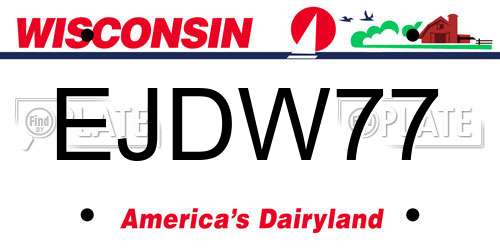 EJDW77 Wisconsin License Plate