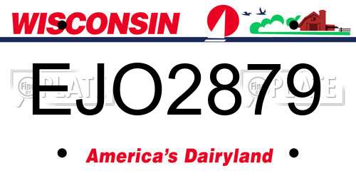 EJO2879 Wisconsin License Plate