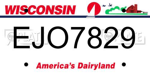 EJO7829 Wisconsin License Plate