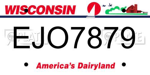 EJO7879 Wisconsin License Plate