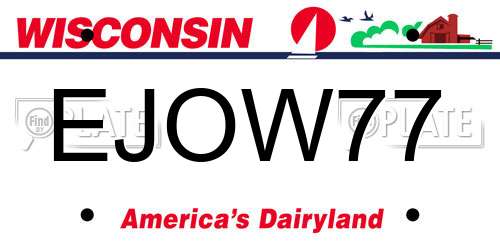 EJOW77 Wisconsin License Plate