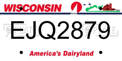 EJQ2879 Wisconsin License Plate