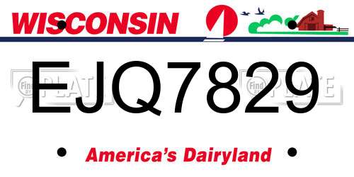 EJQ7829 Wisconsin License Plate