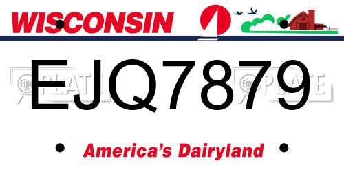 EJQ7879 Wisconsin License Plate