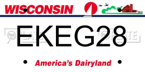 EKEG28 Wisconsin License Plate