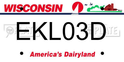 EKL03D Wisconsin License Plate
