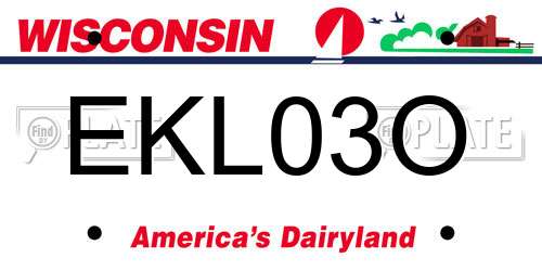 EKL03O Wisconsin License Plate