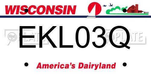 EKL03Q Wisconsin License Plate