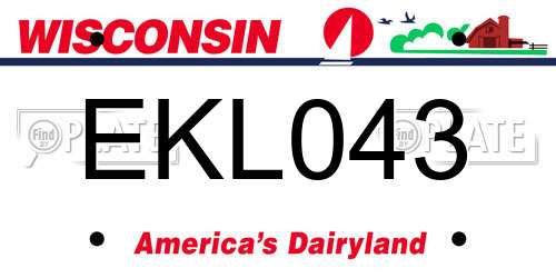 EKL043 Wisconsin License Plate