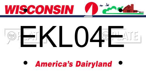 EKL04E Wisconsin License Plate