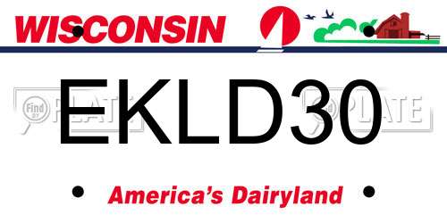 EKLD30 Wisconsin License Plate