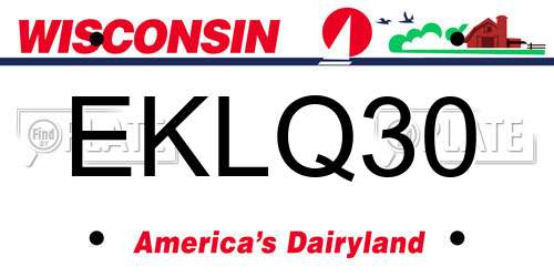 EKLQ30 Wisconsin License Plate