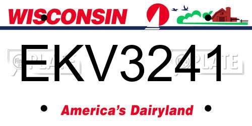 EKV3241 Wisconsin License Plate