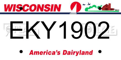 EKY1902 Wisconsin License Plate