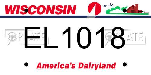 EL1018 Wisconsin License Plate