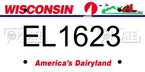 EL1623 Wisconsin License Plate