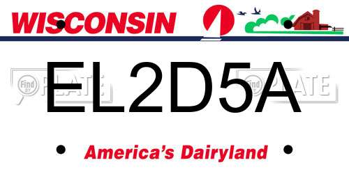 EL2D5A Wisconsin License Plate