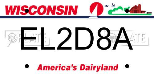EL2D8A Wisconsin License Plate