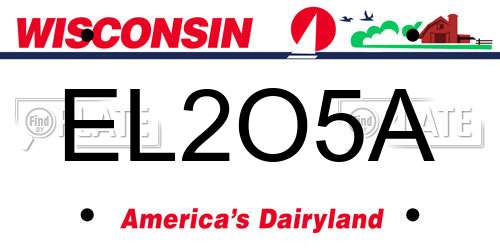 EL2O5A Wisconsin License Plate