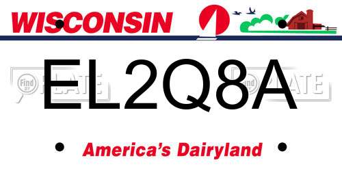 EL2Q8A Wisconsin License Plate