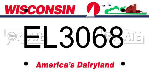 EL3068 Wisconsin License Plate