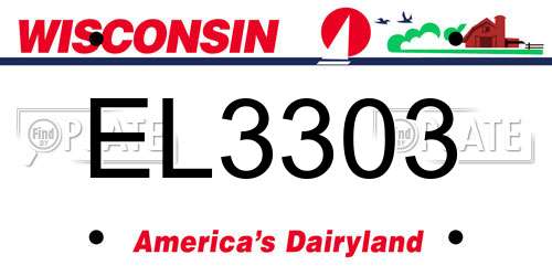 EL3303 Wisconsin License Plate
