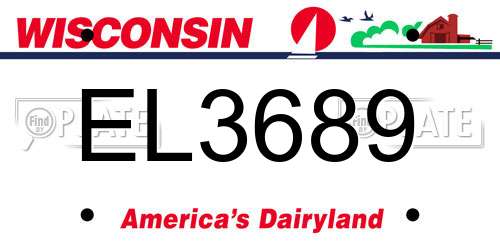 EL3689 Wisconsin License Plate