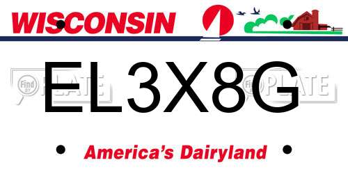 EL3X8G Wisconsin License Plate