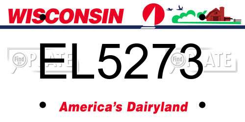 EL5273 Wisconsin License Plate