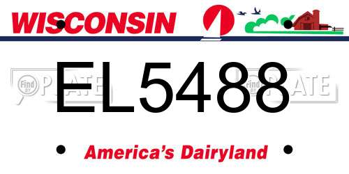 EL5488 Wisconsin License Plate