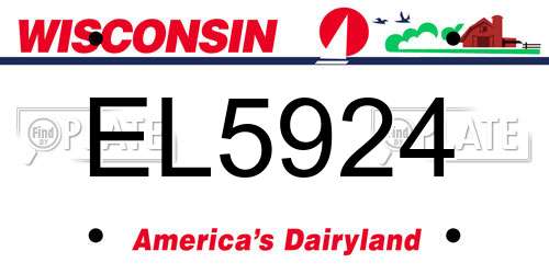 EL5924 Wisconsin License Plate