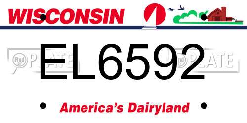 EL6592 Wisconsin License Plate