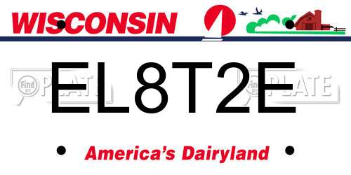 EL8T2E Wisconsin License Plate