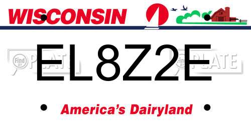 EL8Z2E Wisconsin License Plate