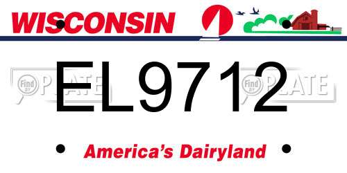 EL9712 Wisconsin License Plate