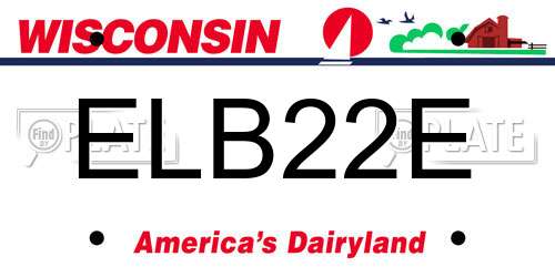 ELB22E Wisconsin License Plate