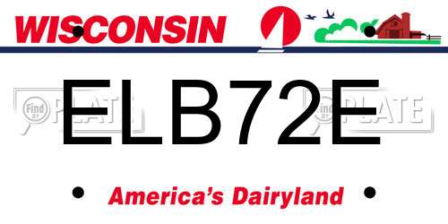 ELB72E Wisconsin License Plate
