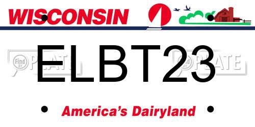 ELBT23 Wisconsin License Plate