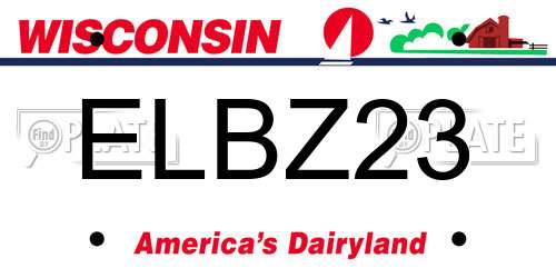 ELBZ23 Wisconsin License Plate