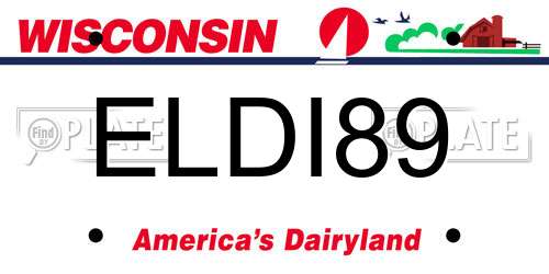 ELDI89 Wisconsin License Plate