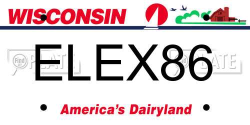 ELEX86 Wisconsin License Plate