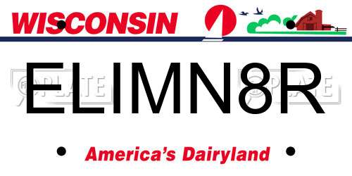 ELIMN8R Wisconsin License Plate
