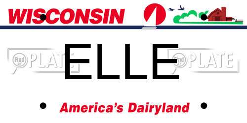 ELLE Wisconsin License Plate