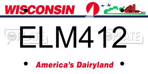 ELM412 Wisconsin License Plate