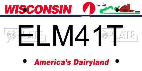 ELM41T Wisconsin License Plate