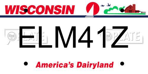 ELM41Z Wisconsin License Plate